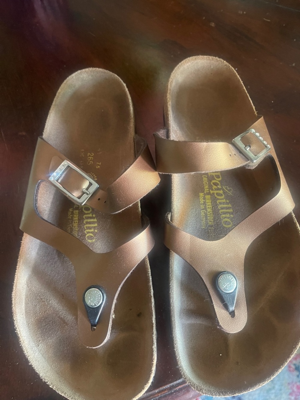 Papillio Bronze Metallic Toe-Post Sandals